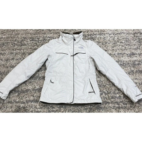 North Face HyVent Inlux Jacket Women’s Size Extra Small Cream Inside Dark Green - Picture 1 of 4